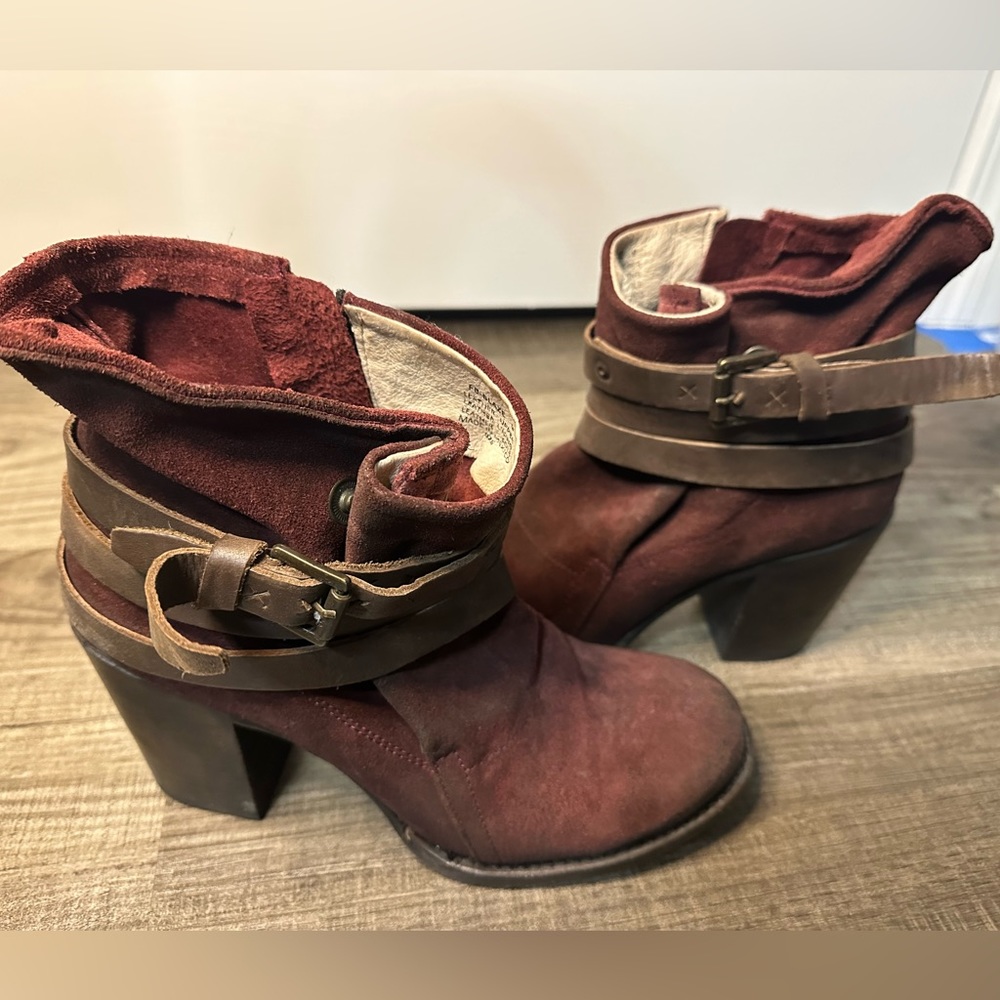 Freebirds Blaze Burgundy Booties